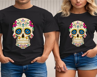 Floral Sugar Skull T-Shirt | Day of the Dead Graphic Tee