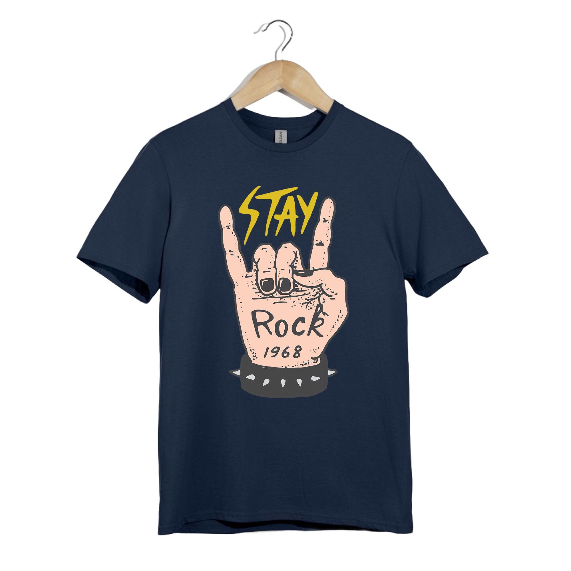 ステイロック ハンドサイン Tシャツ：ヴィンテージ ロックンロール 