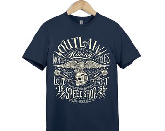 Skull Helmet Biker T-Shirt: Vintage Motorcycle Graphic Tee