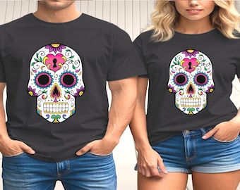 Floral Sugar Skull T-Shirt | Day of the Dead Graphic Tee