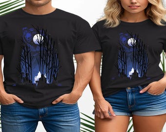 Maglietta spaventosa con orso da falò: maglietta grafica Horror Forest