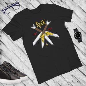 Vintage Rock T-Shirt for Him – Retro Guitar Graphic Tee | Est. 1979 Music Shirt |Music Band Fan Gift | Cool Concert Tee for Men |Rock n Roll