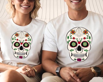 Floral Sugar Skull T-Shirt – Day of the Dead Graphic Tee