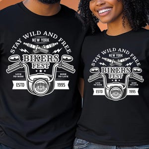 Bikers Fest T-Shirt: Retro Motorcycle Graphic Tee - Ride Wild & Free