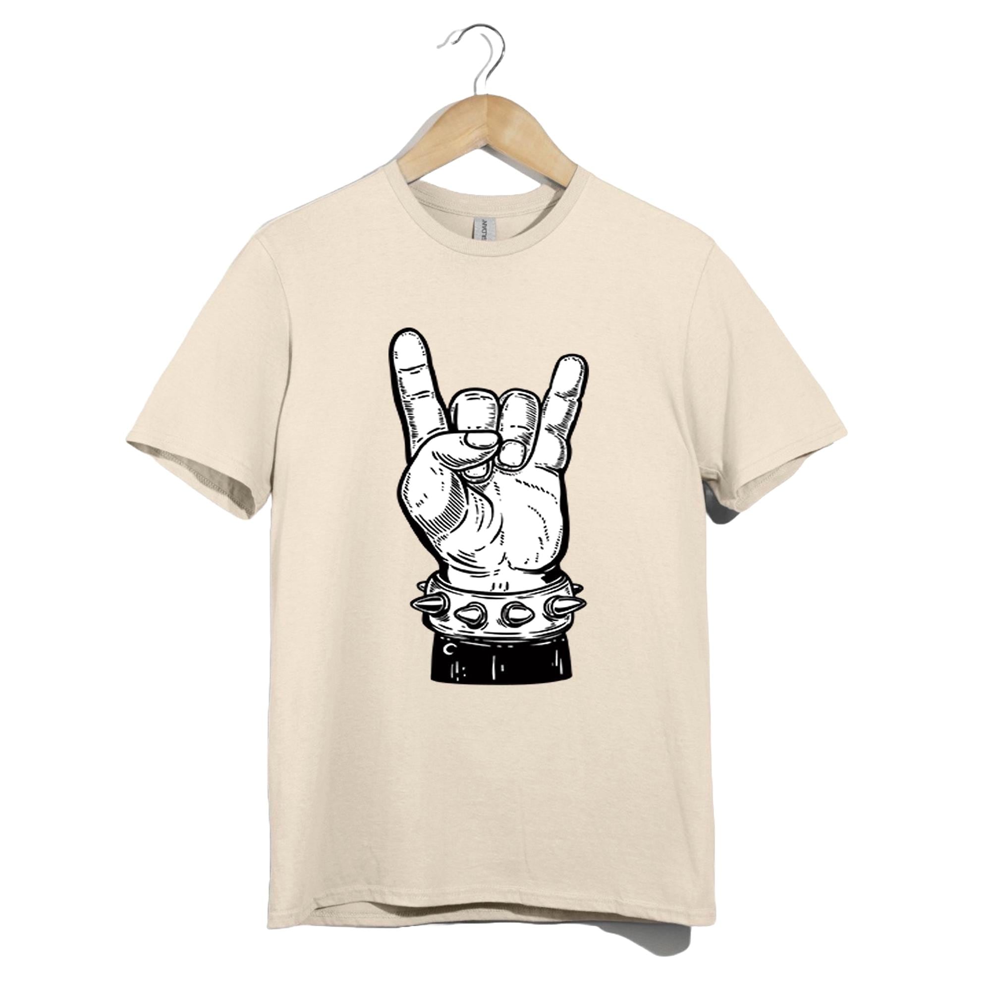 ロックハンドサインTシャツ｜ヘビーメタルパンクグラフィックTシャツ
