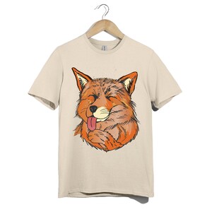 Lachende vos T-shirt uniseks | Grappig T-shirt met dierenprint voor volwassenen | Leuk bosvos-shirt | Cadeau natuurliefhebber | Vrolijk dierenontwerp