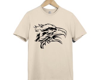 Tribal Eagle Head T-Shirt: Patriot Biker Graphic Tee
