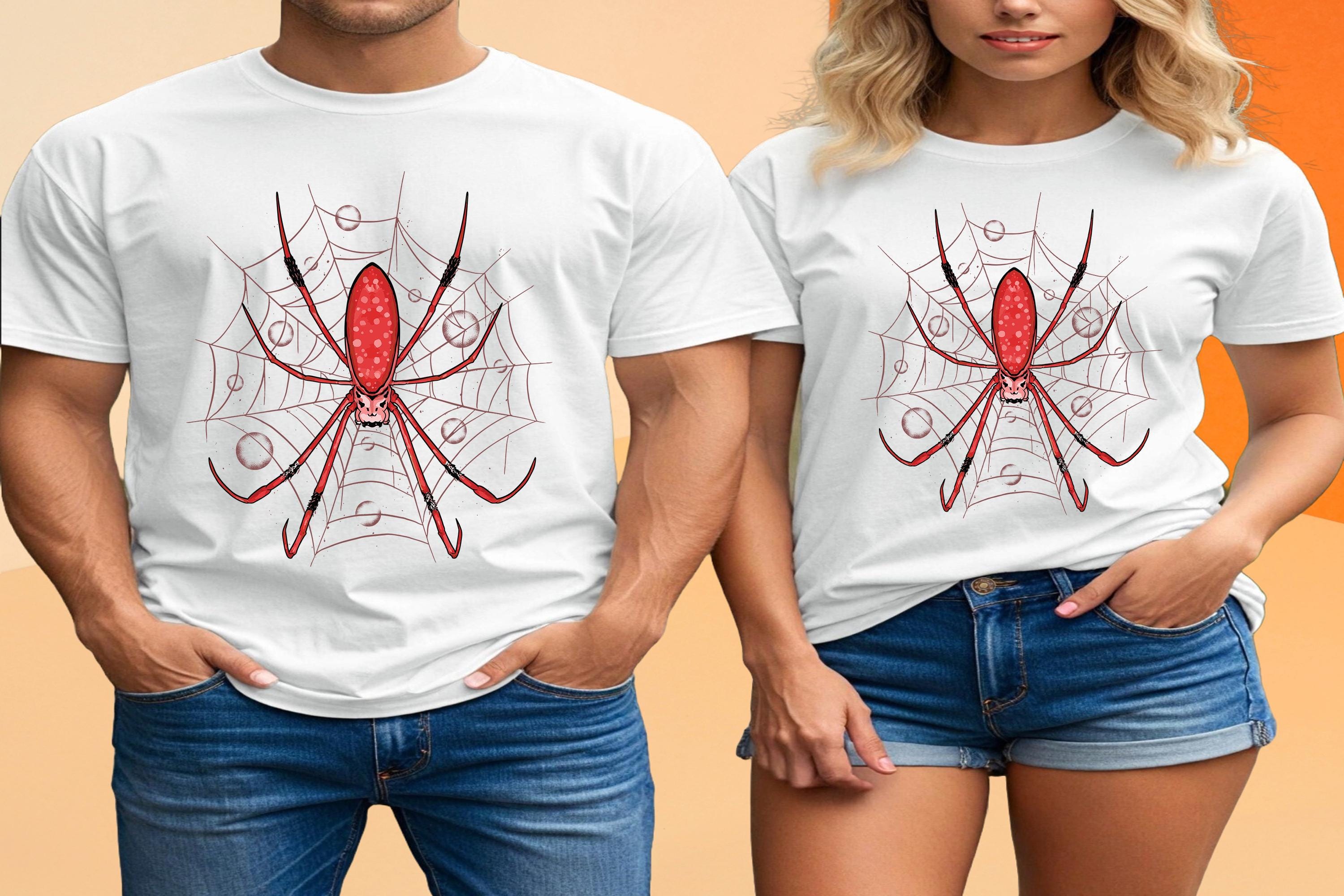 Red Spider Web T-shirt – Gothic Horror Arachnid Art - Etsy