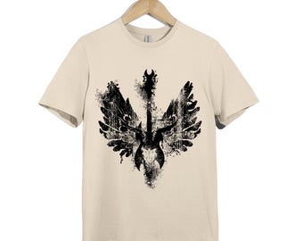 Guitar Skull Graphic T-Shirt: Rock and Roll Music Tee