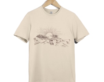 Desert Camel T Shirt Black Vintage Sunset Caravan Graphic Tee