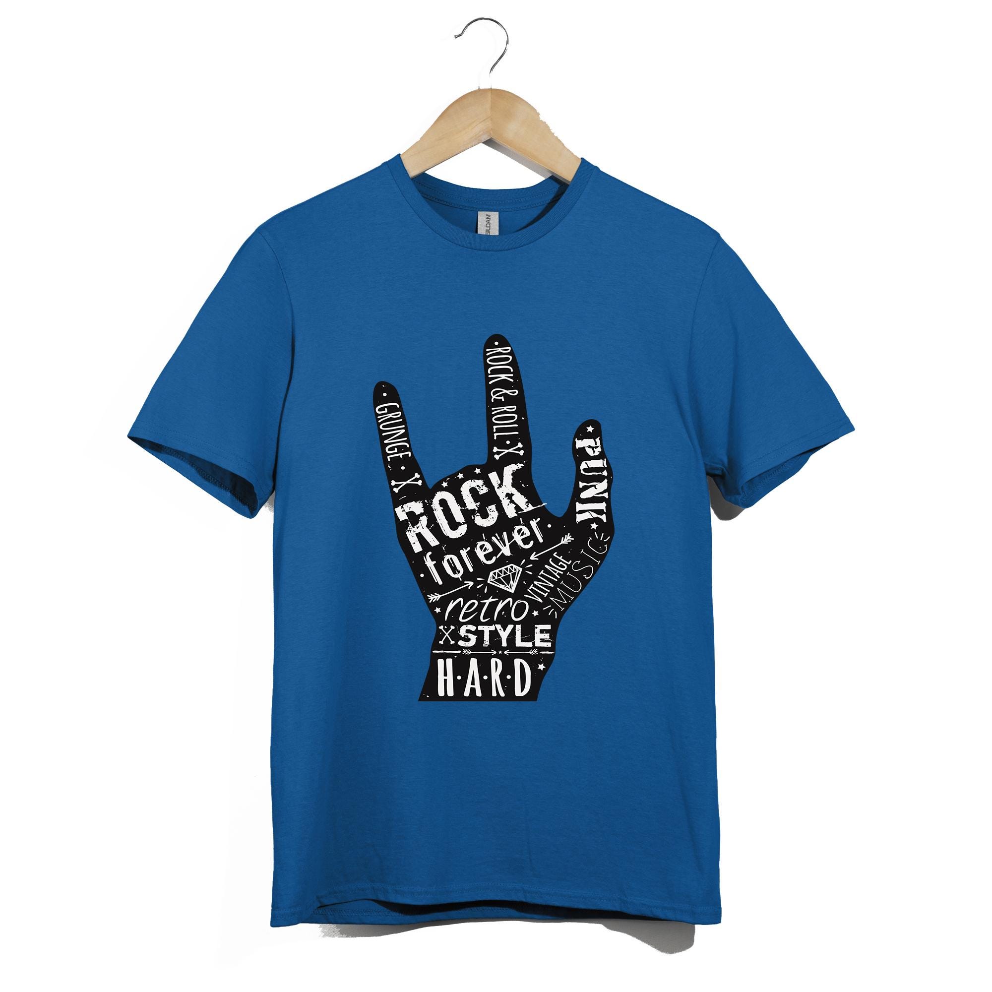 グランジパンクロックハンドTシャツ｜レトロミュージックグラフィックT 