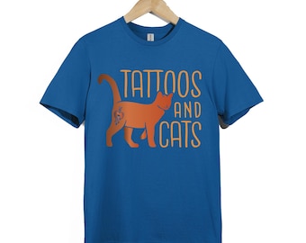 Tattoos and Cats T-Shirt – Vintage Tattoo Style Cat Lover Tee