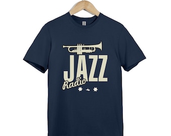 Vintage Jazz Radio T-Shirt: Retro Trumpet Graphic Tee
