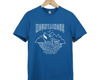 Mountain Wolf T-Shirt: Howling Wolf Moon Graphic Tee Unisex