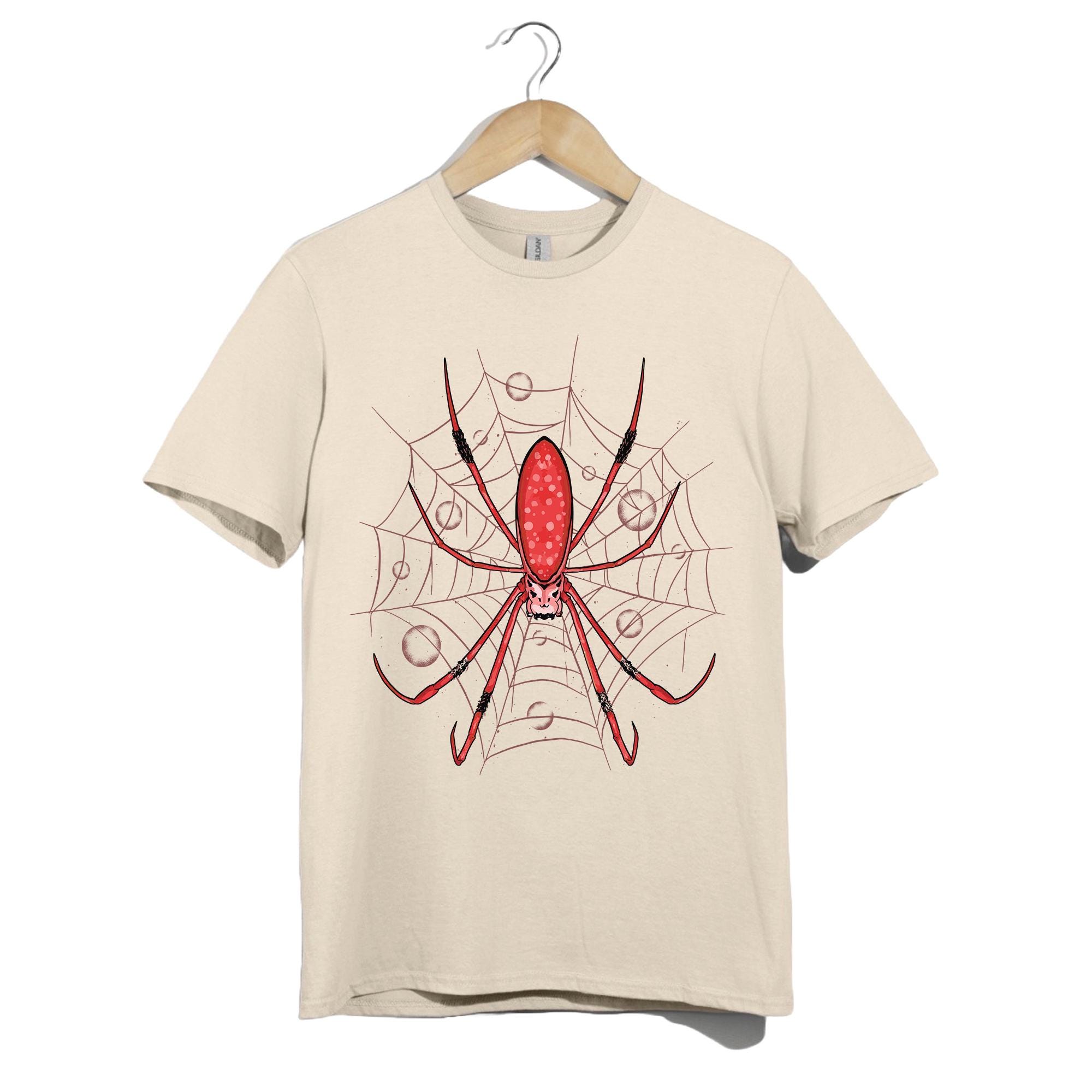 Red Spider Web T-shirt – Gothic Horror Arachnid Art - Etsy