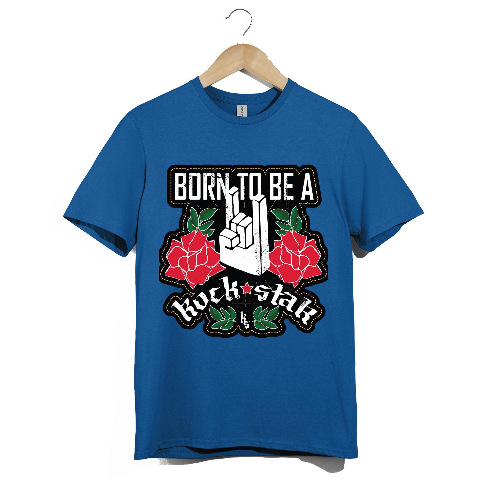 Rockstar Graphic Tee: Vintage Hand Sign, Grunge Rose Design - Etsy