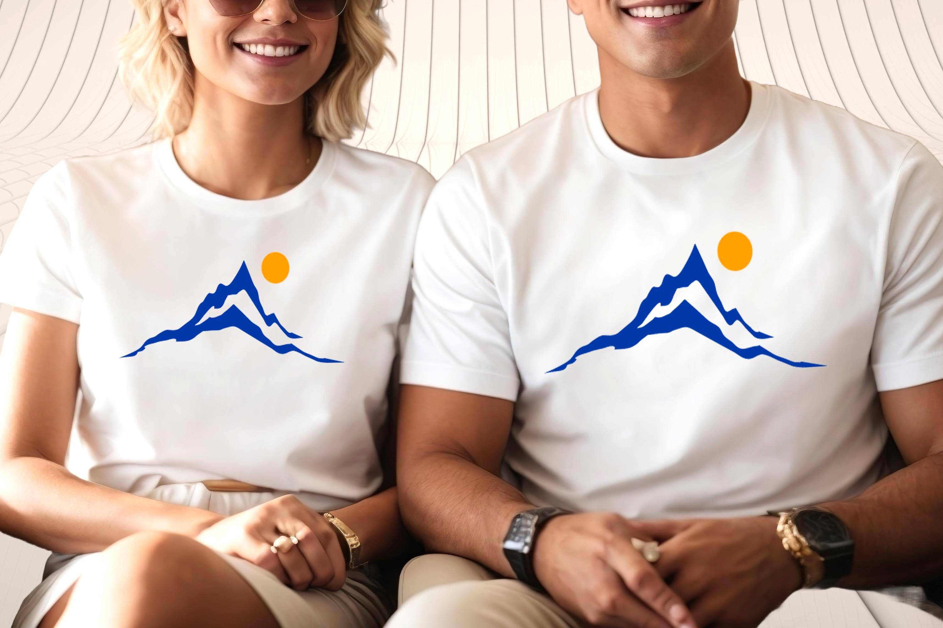 Minimalist Nature Sun T-shirt | Mountain Graphic Tee for Men and
