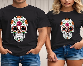 Sugar Skull T-Shirt | Floral Day of the Dead Graphic Tee