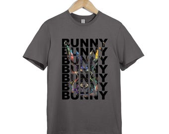 Abstract Rainbow Bunny T-Shirt: Psychedelic Animal Art Graphic Tee