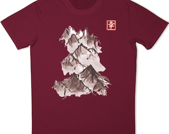 Sumi-e Berg-T-Shirt: Japanische Tinten-Wäsche-Kunst, Zen-Natur-T-Stück