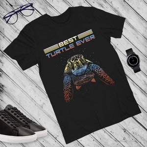Colorful Turtle T-Shirt,Best Colourful Turtle Ever Men&#39;s Round Neck Classic Fitted Tee,Animal Lover Gift,Fun Beachwear Mrine lover Top