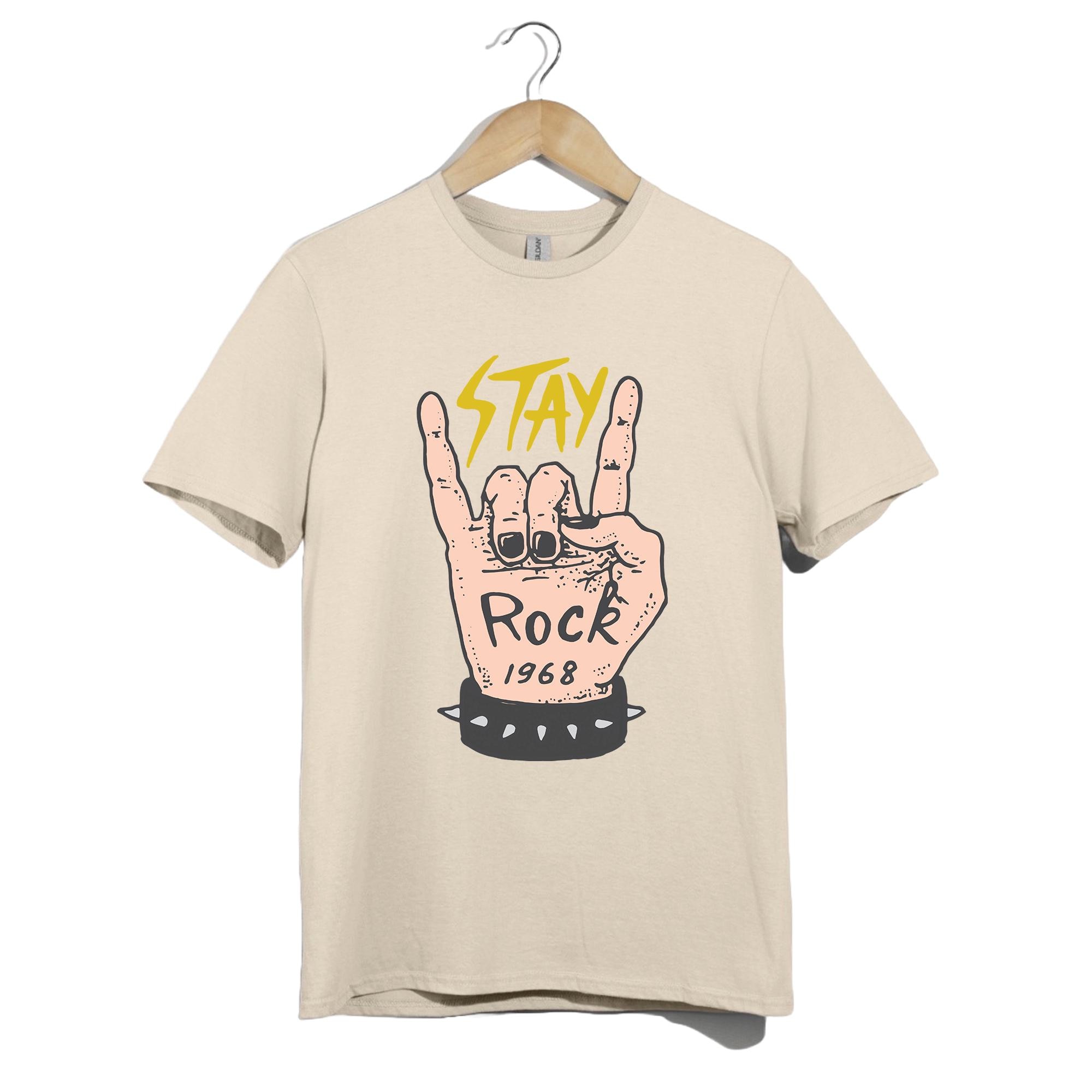 ステイロック ハンドサイン Tシャツ：ヴィンテージ ロックンロール 
