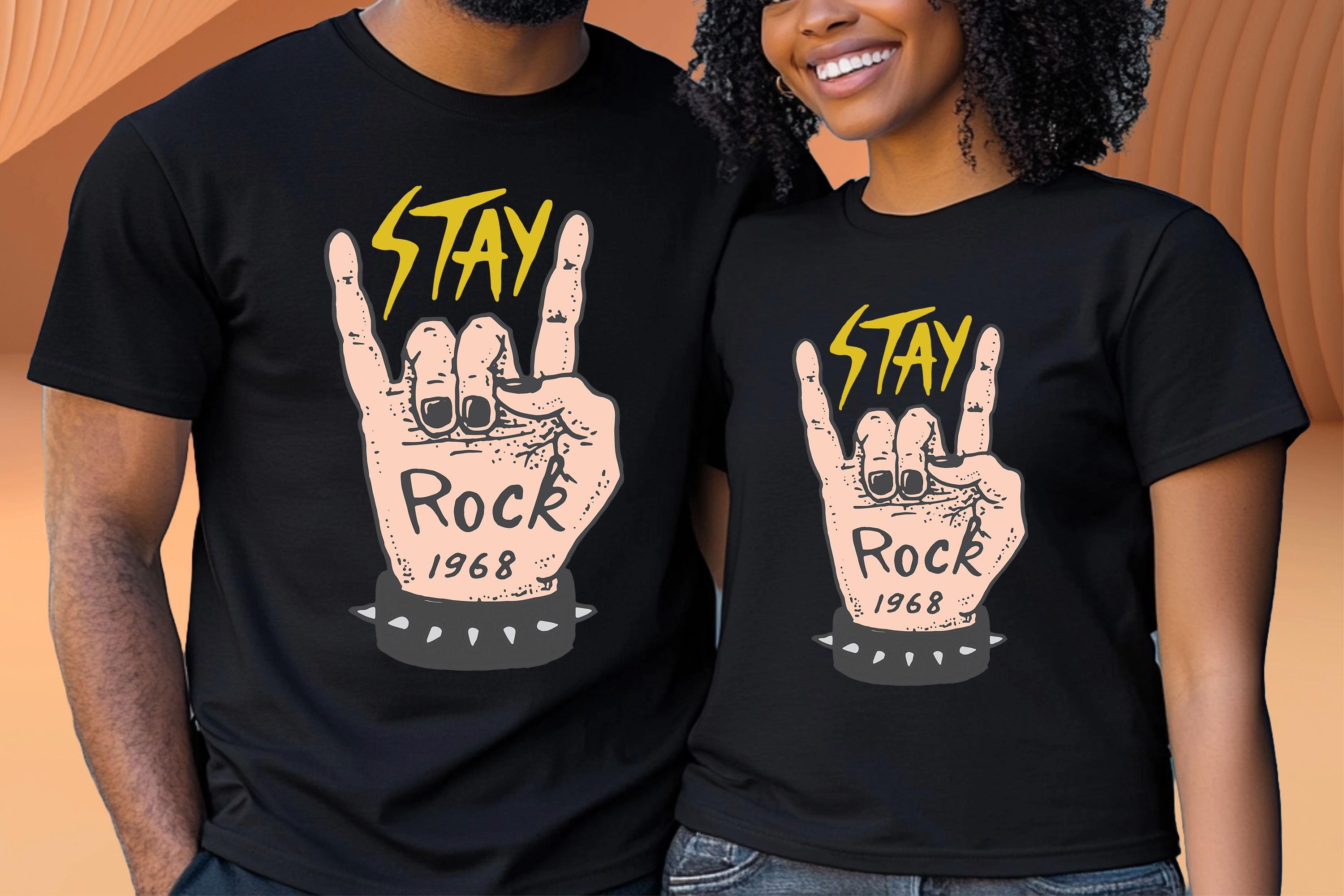 ステイロック ハンドサイン Tシャツ：ヴィンテージ ロックンロール 