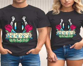 Lucky 13 Tattoo T-Shirt: Goth Punk Biker Style
