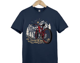 Mountain Bike T-Shirt: Red Bicycle Graphic Tee - Adventure Cycling