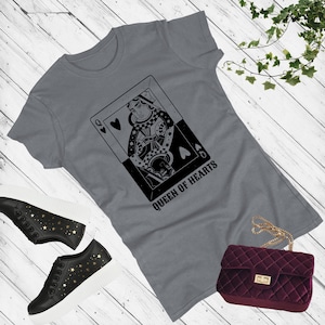 Camiseta de Reina de Corazones, Camiseta con Cartas de As y Reina, Camiseta con Gráfico de Naipes, Túnica de Póker para Mujer, Regalo de Casino, Camiseta con Estilo de Las Vegas/Regalo Retro