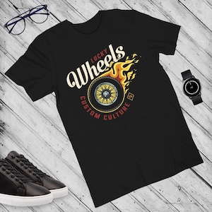 Lucky Wheels Biker T-Shirt: Custom Culture Hot Rod Tee