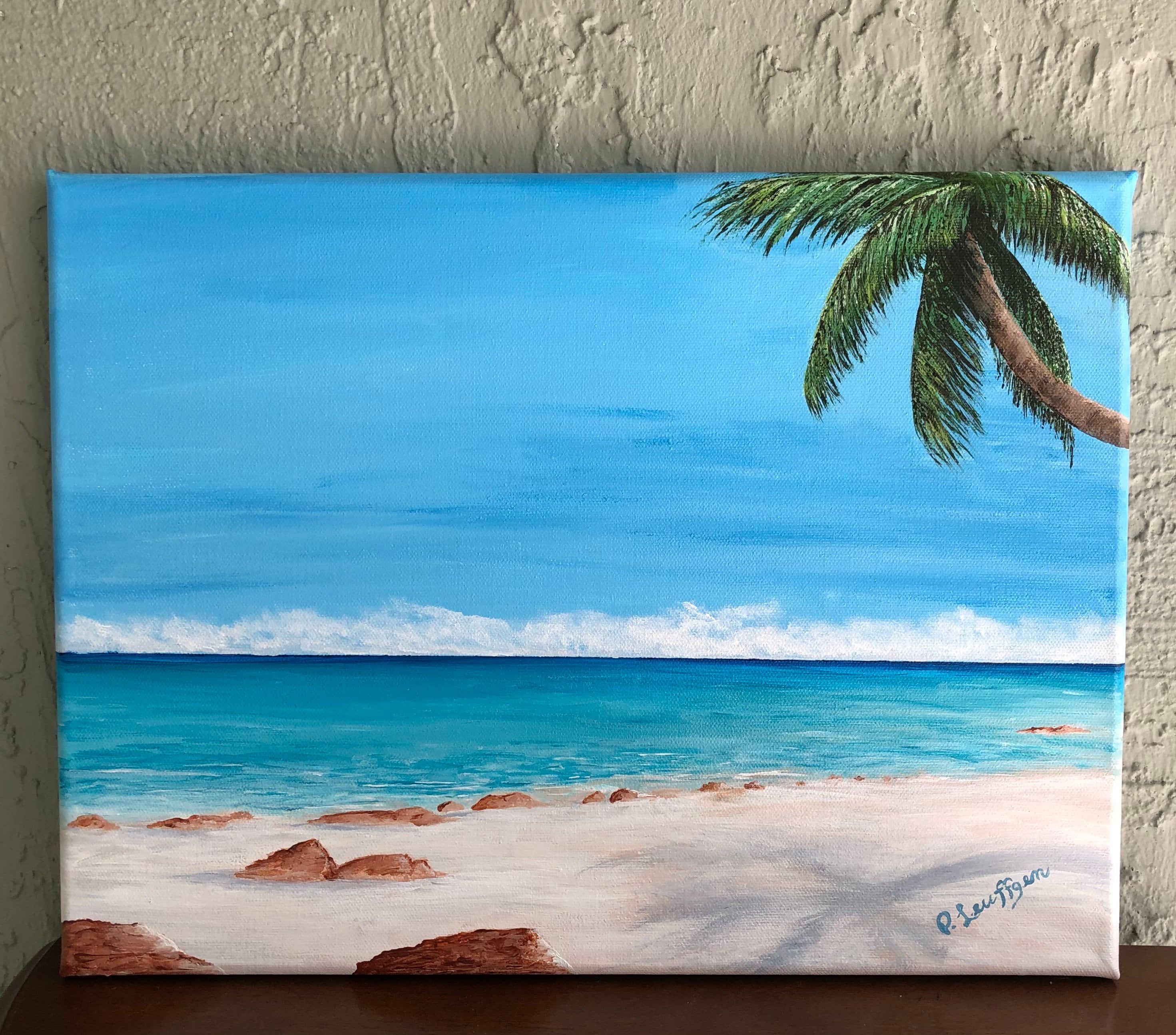 Beach Painting Ocean Painting Tropical Painting Seaside Etsy