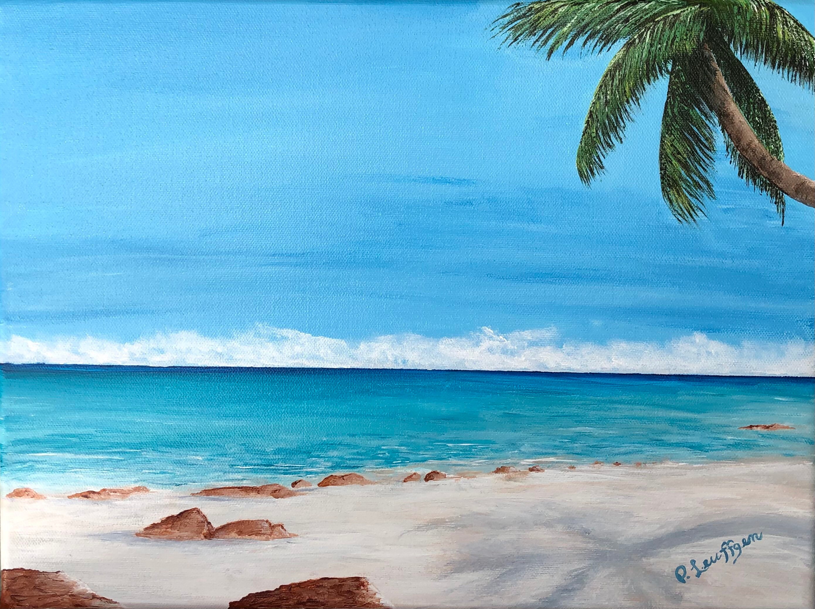 Beach Painting Ocean Painting Tropical Painting Seaside Etsy