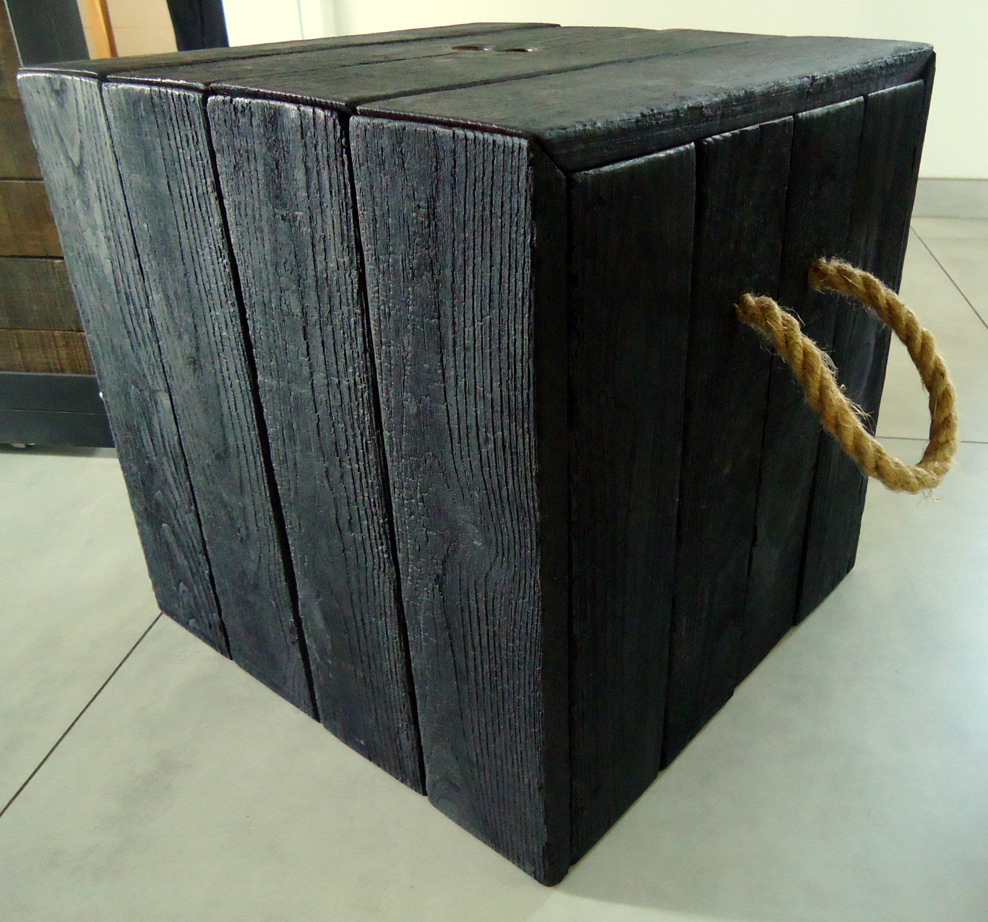 Banc coffre en bois brut 117,5x42x41.5 - RETIF