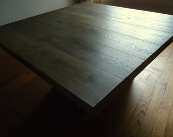 Plateau de Table carrée 116x116x5 cm en chêne vieilli pour table haute ou basse