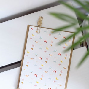 Doppelte Illustrations-Vogel-Geburtstagseinladung – Birdy