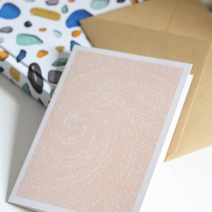 Carte double illustration galaxie invitation d'anniversaire, carte de vœux - Spacy