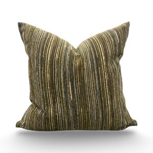 Multi Neutral Vertical Striped Textured Velvet Cover