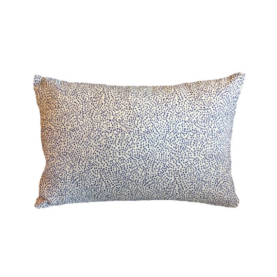 Robert Allen Fabric Bedrock Cobalt Random Blue Dots Decorative Lumbar