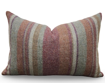 Lumbar Pillow Lindisfarne Stripe - Russet-Sage 12x18" Knife Edge Cover