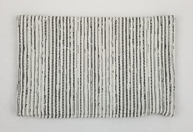 Ivory WhiteBlack Blended Vertical Striped Decorative Lumbar Pillow Covers ONLY Encore Ink Blot