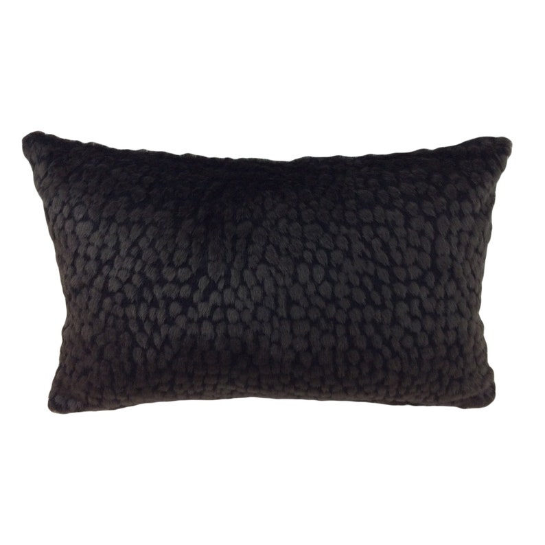 Dark Brown Faux Fur Decorative Lumbar Pillow Cover Etsy