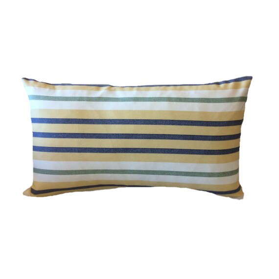 blue and white lumbar pillow