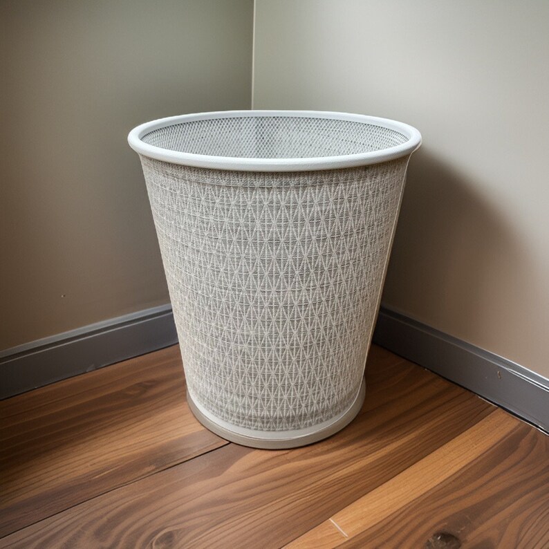 Decorative Waste Basket Bin for Office Decor and Bathroom Decor Grey