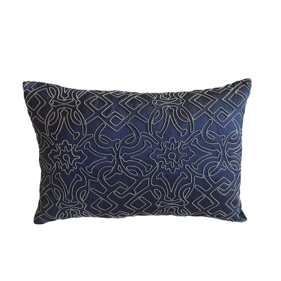 Osborne & Little Fabric Tudor Trellis Sapphire Decorative Pillow Cover