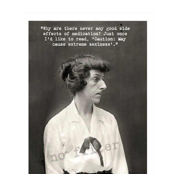 Side Effects:  vintage photograph greeting card; humorous, funny, silly, cute, sarcastic.  #2804