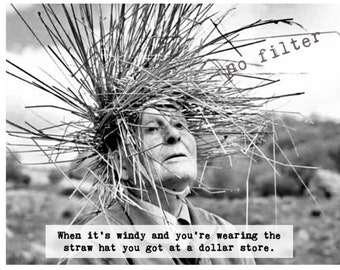 Straw Hat:  vintage photograph greeting card; sassy, humorous, funny, silly, sarcastic.  #2810