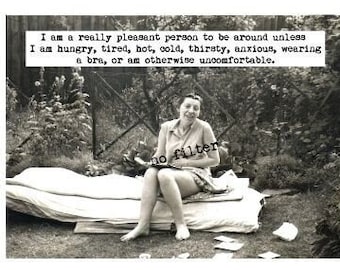 Pleasant Person:  vintage photograph greeting card; sassy, humorous, funny, silly, sarcastic.  #2507