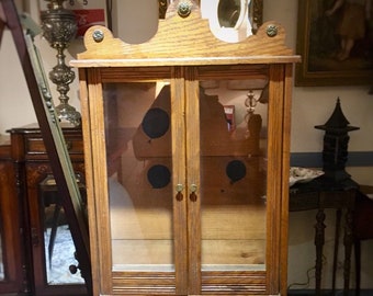 Vintage Jewelry Cabinet/Doll Armoire-Oak