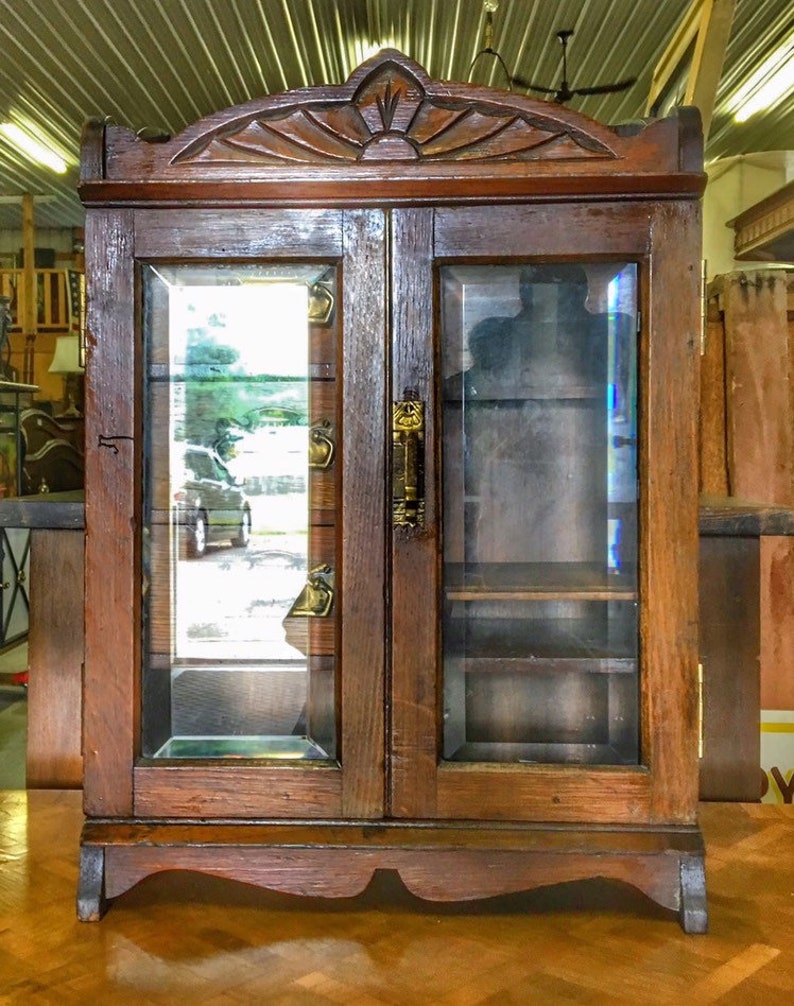 Victorian Tobacco Cabinet Humidor Oak Table Top Etsy